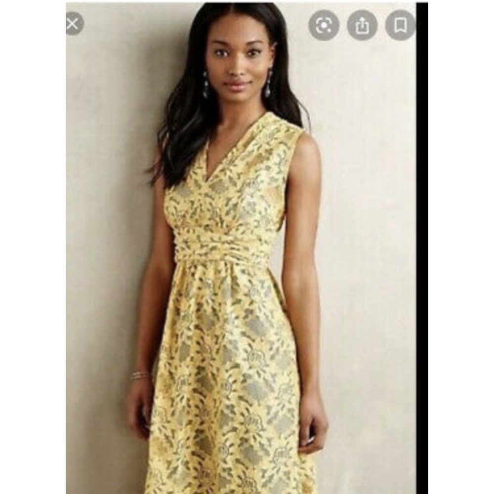 Anthropologie Tracey Reese yellow dress 6
